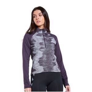 Adidas Aero Ready Half Zip Pullover Shirt Womens Size Large Purple Thumbholes